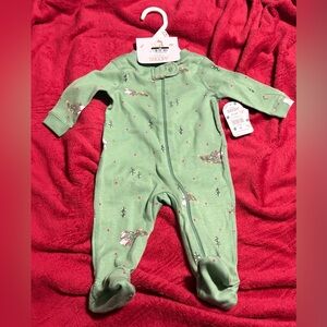 Snoopy Green Kids Footie Pajamas